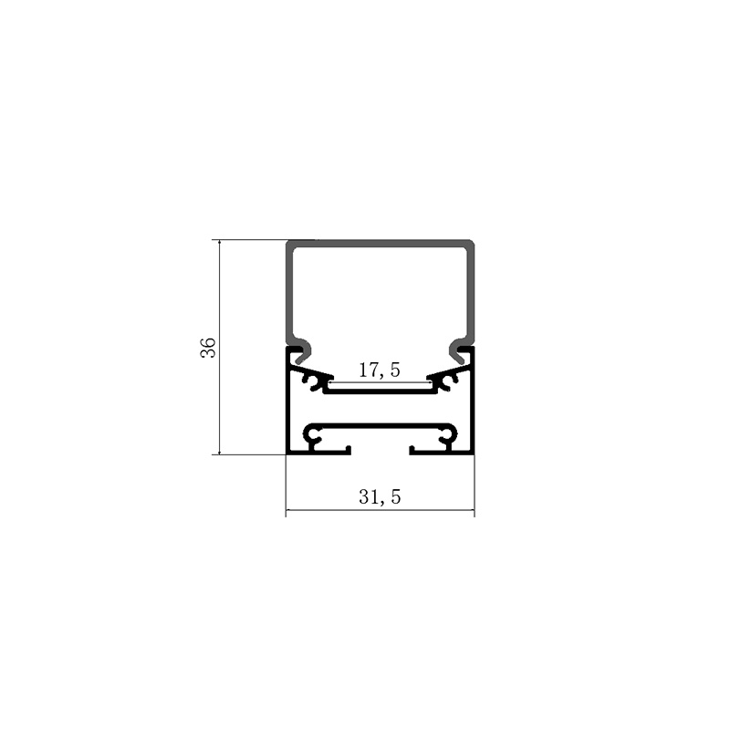 三面發(fā)光線條燈鋁材外殼鋁槽3136